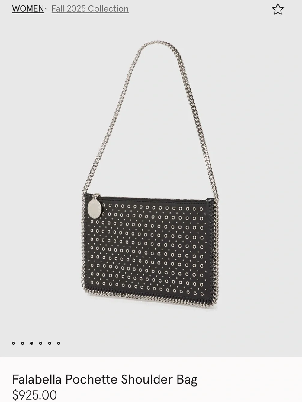 Stella McCartney Black Eyelet-Stud Chain Clutch